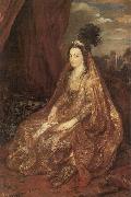 Anthony Van Dyck Portrat der Elisabeth oder Theresia Shirley in orientalischer Kleidung oil painting reproduction
